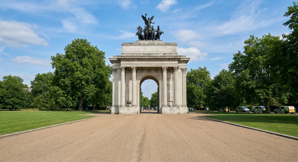 Em Londres temos o Wellington Arch, um arco do triunfo erguido em 1826 