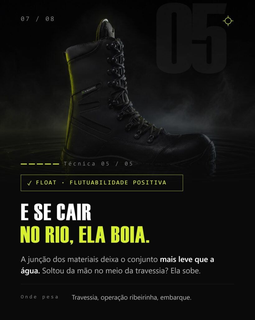 Cinco tecnologias da bota a prova de agua da Kaluci